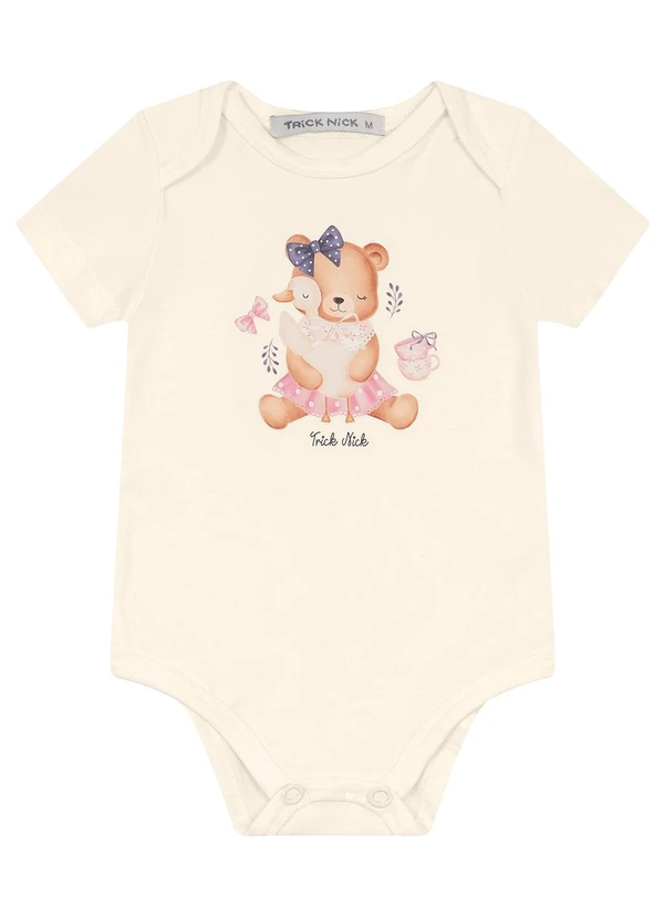 Trick Nick - Body Feminino em Cotton Leve Bege