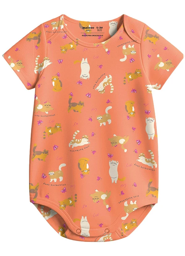 Malwee Kids - Body Gatinhos em Cotton Laranja 2
