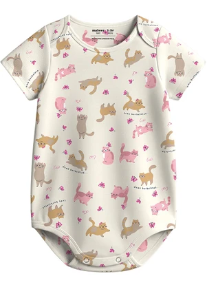 Malwee Kids - Body Gatinhos em Cotton Off White - MALWEE KIDS