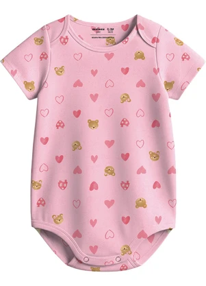Malwee Kids - Body Gatinhos em Cotton Rosa - MALWEE KIDS