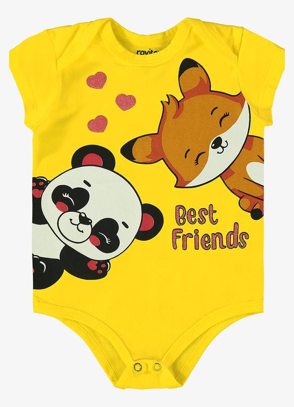 Rovi Kids - Body Infantil Bichinhos Amarelo