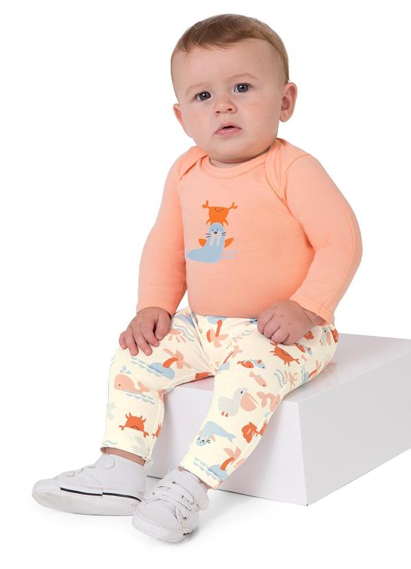 Malwee Kids - Body Infantil Foca Laranja Claro 2