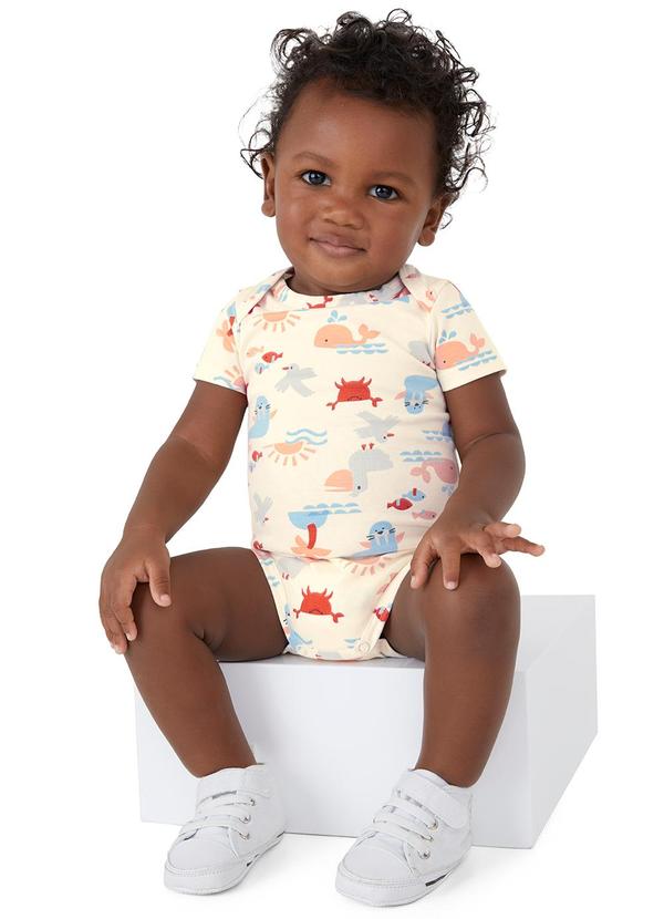 Malwee Kids - Body Infantil Fundo do Mar Off White