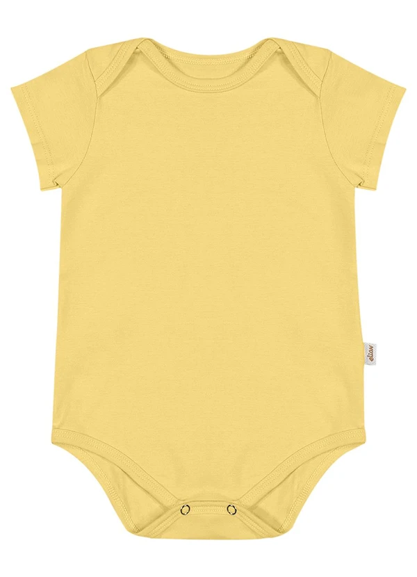 Elian - Body Infantil Unissex Básico Elian Amarelo