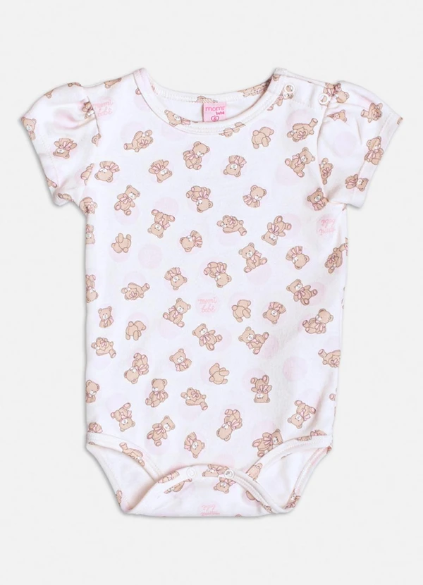Momi - Body Manga Curta Baby Bear Bege