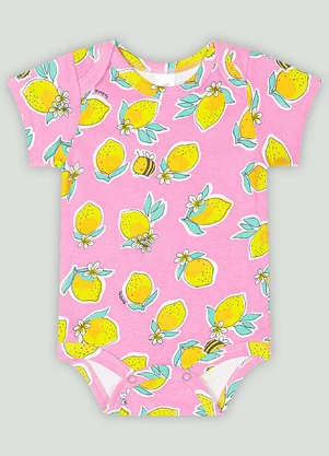 Up Baby - Body Manga Curta Bebê MeninaRosa - UP BABY