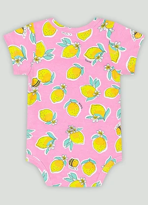 Up Baby - Body Manga Curta Bebê MeninaRosa - UP BABY