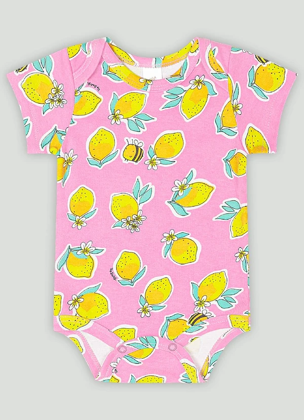 Up Baby - Body Manga Curta Bebê MeninaRosa