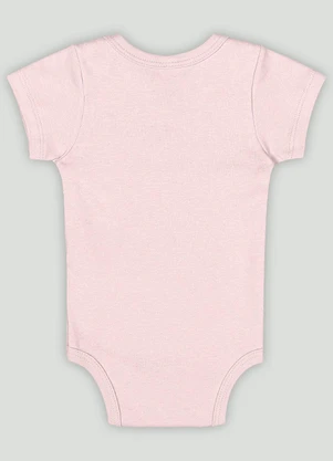 Body Manga Curta Bebê Menina Up Baby Rosa - UP BABY