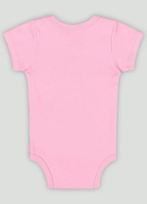 Body Manga Curta Bebê Menina Up Baby Rosa - UP BABY