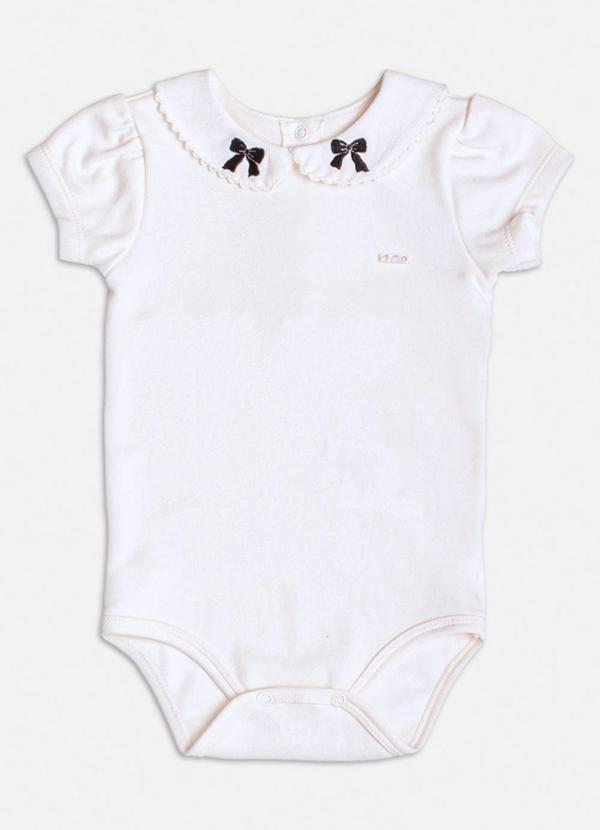 Momi - Body Manga Curta com Laços na Gola Branco 1