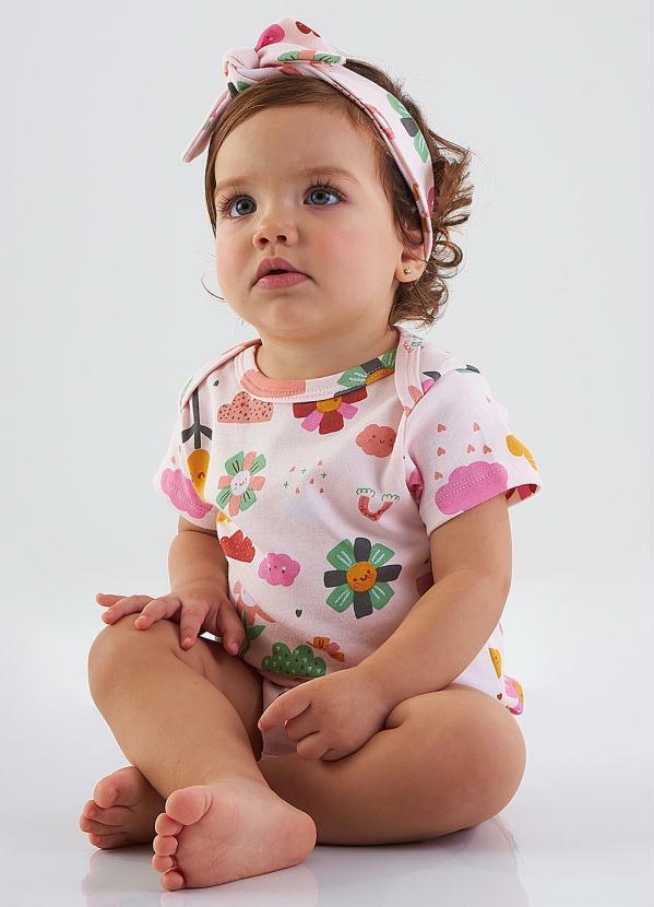 Up Baby - Body Manga Curta Essentials Menina Rosa