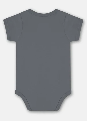 Up Baby - Body Manga Curta Unissex Bebê Cinza - UP BABY