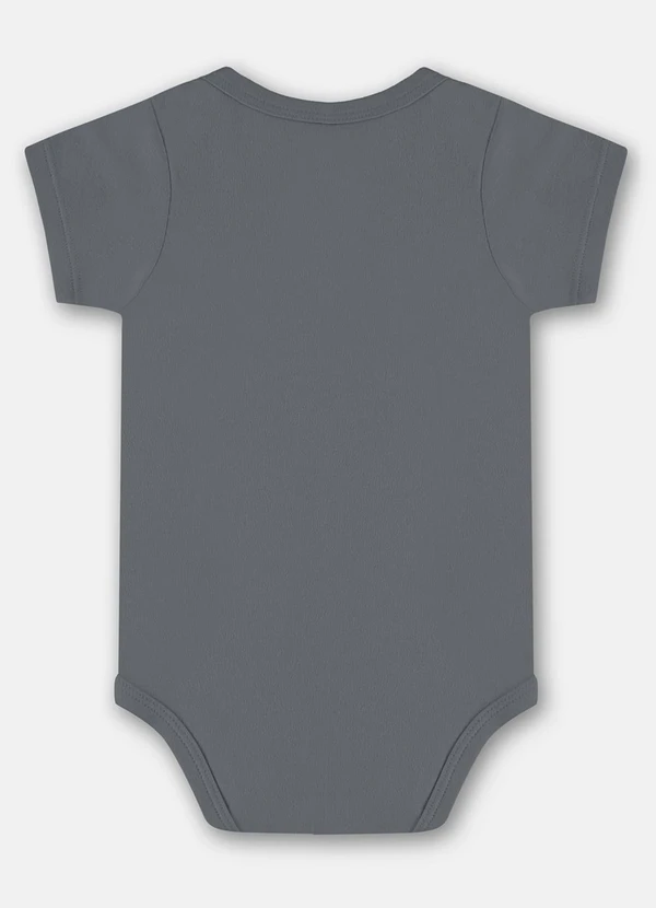 Up Baby - Body Manga Curta Unissex Bebê Cinza 2