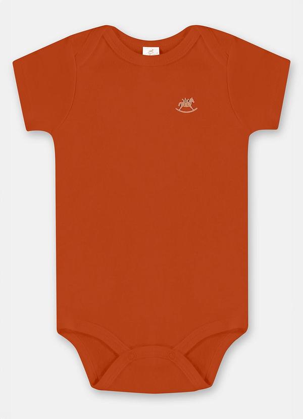 Up Baby - Body Manga Curta Unissex Bebê Marrom