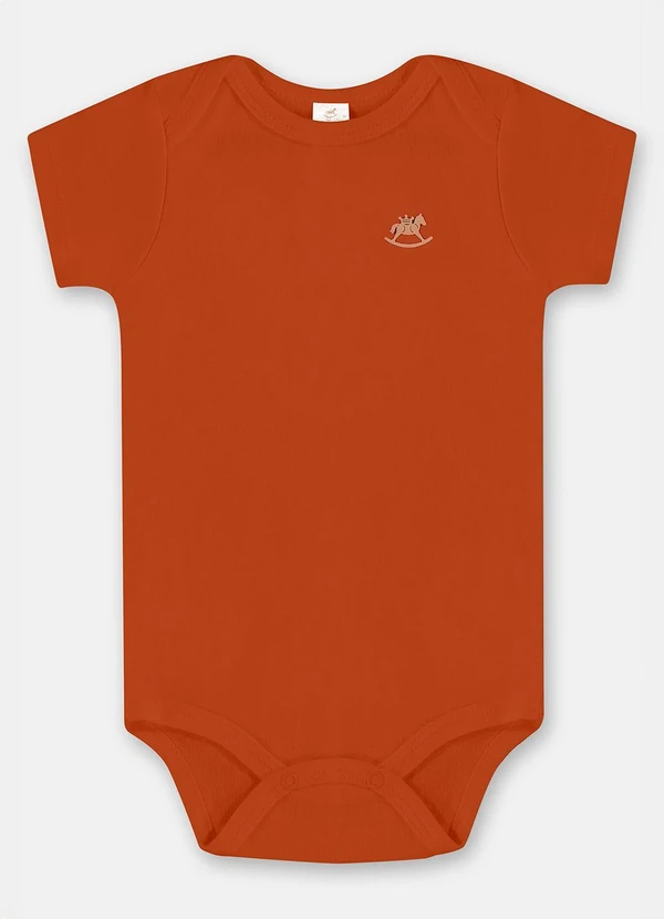 Up Baby - Body Manga Curta Unissex Bebê Marrom