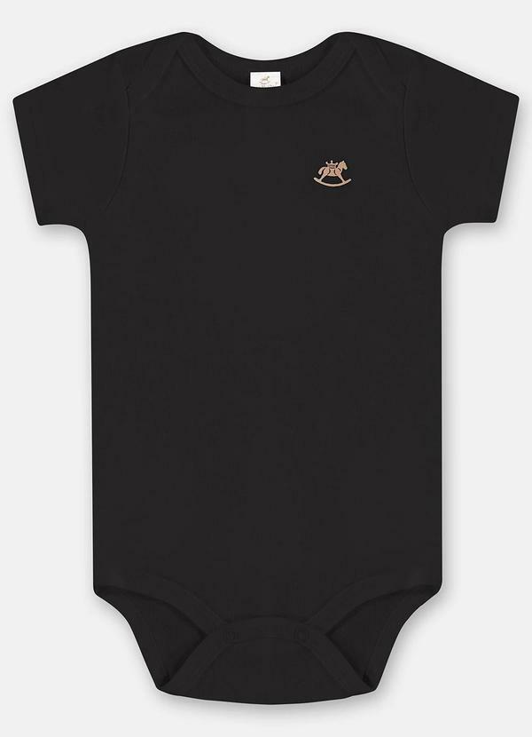 Up Baby - Body Manga Curta Unissex Bebê Preto