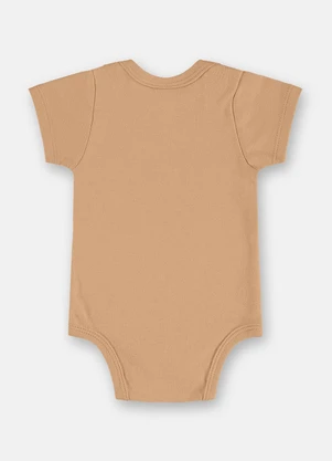 Up Baby - Body Manga Curta Unissex para Bebê Bege - UP BABY