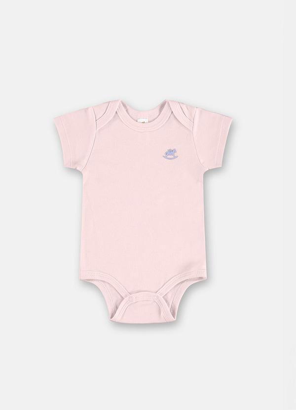 Up Baby - Body Manga Curta Unissex para Bebê Rosa