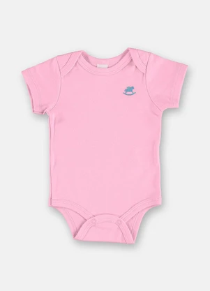 Up Baby - Body Manga Curta Unissex para Bebê Rosa - UP BABY