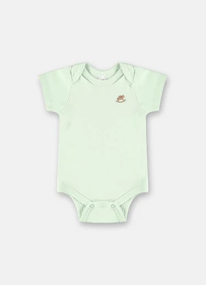 Up Baby - Body Manga Curta Unissex para Bebê Verde - UP BABY