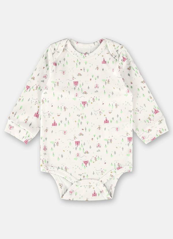 Up Baby - Body Manga Longa Bebê Menina Bege