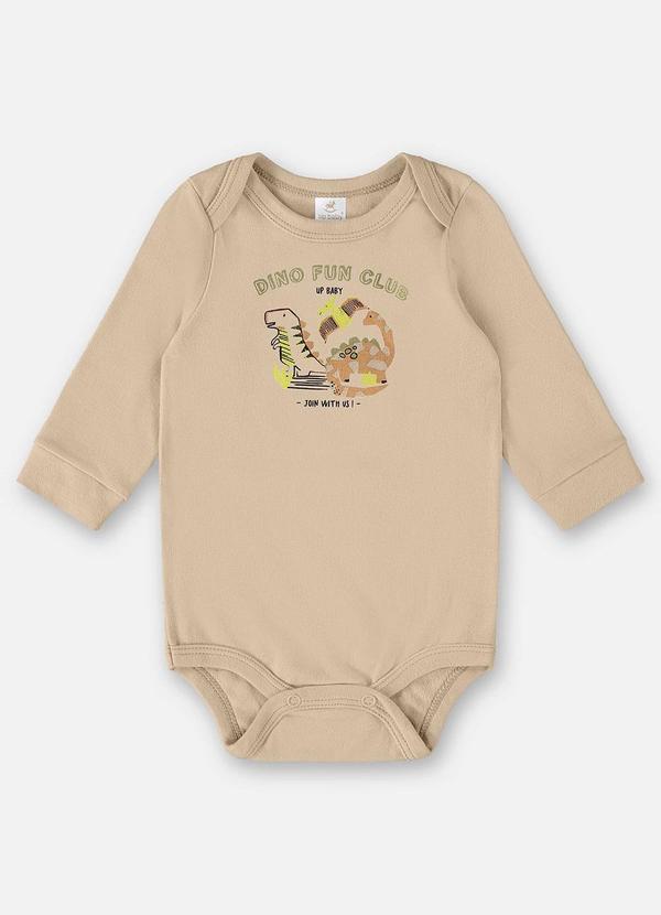 Up Baby - Body Manga Longa Bebê Menino Bege