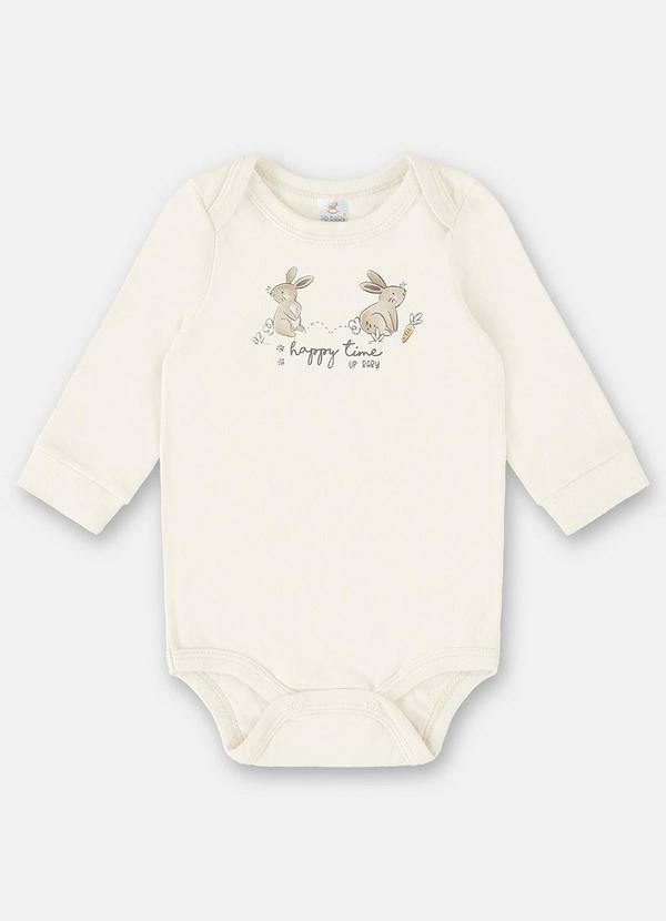 Up Baby - Body Manga Longa Bebê Menino Off White
