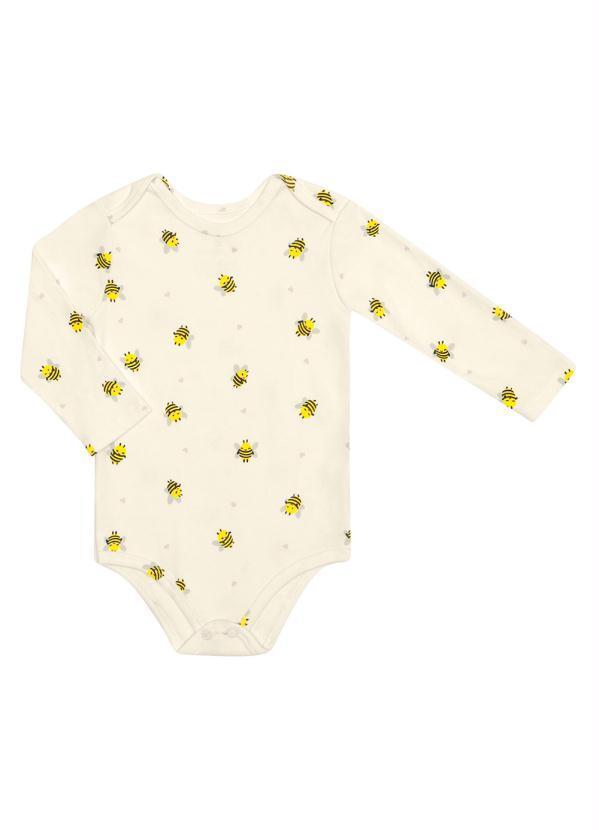 Rovi Kids - Body Manga Longa Bee Bege