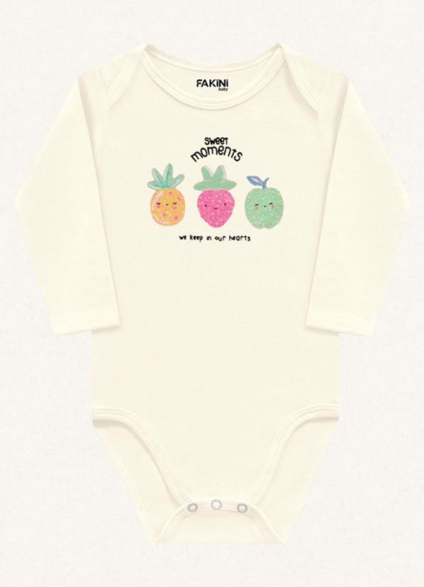 Fakini Kids - Body Manga Longa Bege