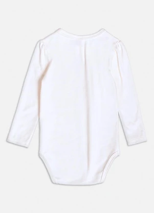 Momi - Body Manga Longa com Ursinho Glam Off White - MOMI