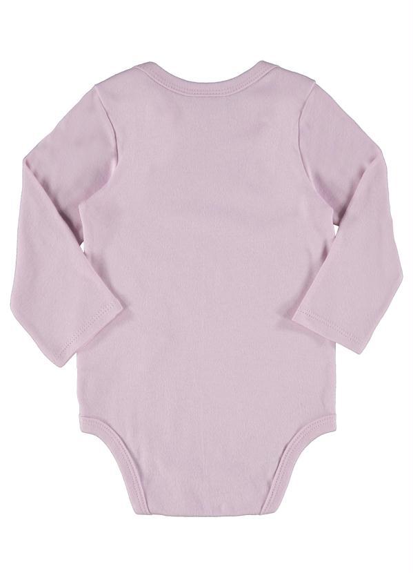 Quimby - Body Manga Longa em Suedine Bebê Rosa 2