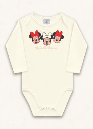 Fakini Kids - Body Manga Longa Minnie Bege - FAKINI KIDS