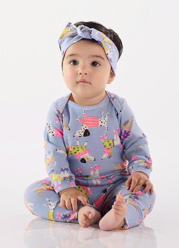 Up Baby - Body Manga Longa para Bebê Menina Azul 1