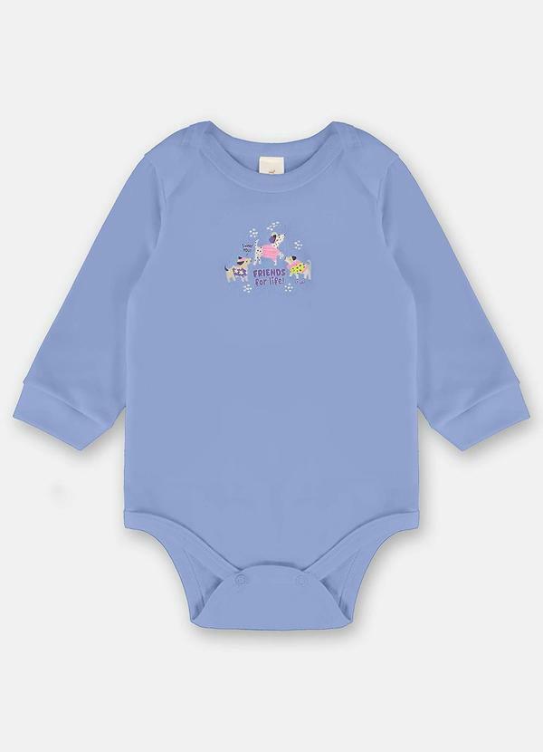 Up Baby - Body Manga Longa Strass Bebê Azul