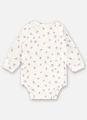 Up Baby - Body Manga Longa Suedine Bebê Bege - UP BABY