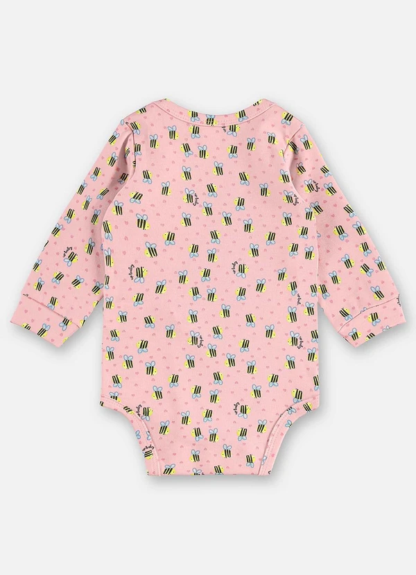 Up Baby - Body Manga Longa Suedine Bebê Rosa 3