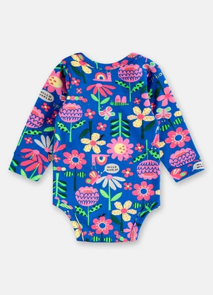 Up Baby - Body Manga Longa Suedine Essentials Azul - UP BABY