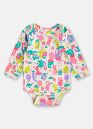 Body Manga Longa Suedine Essentials Up Baby Branco - UP BABY