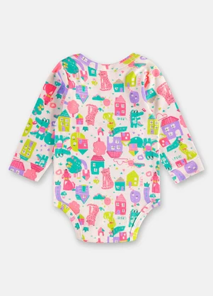 Up Baby - Body Manga Longa Suedine Essentials Branco - UP BABY
