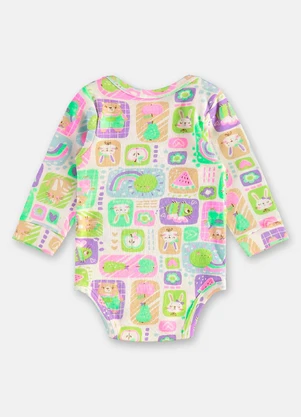 Up Baby - Body Manga Longa Suedine Essentials Branco - UP BABY
