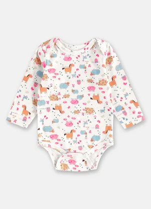 Up Baby - Body Manga Longa Suedine Essentials Branco - UP BABY