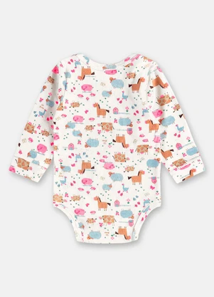 Up Baby - Body Manga Longa Suedine Essentials Branco - UP BABY