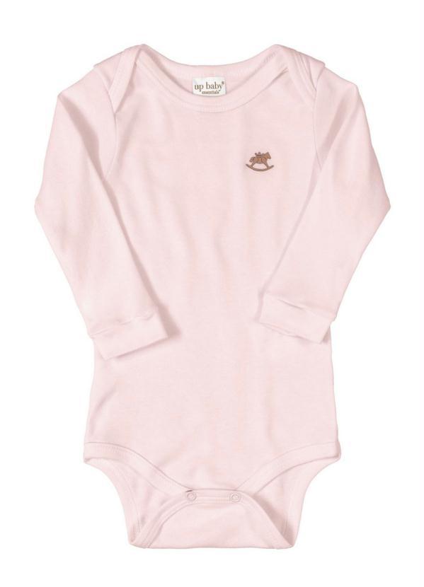Up Baby - Body Manga Longa Suedine Rosa