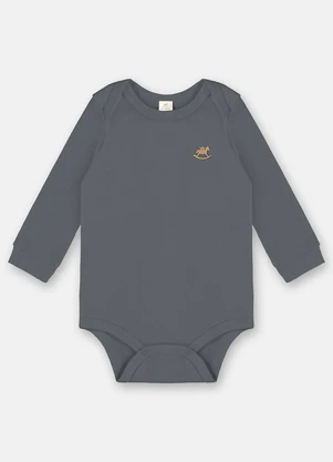 Up Baby - Body Manga Longa Unissex Bebê Cinza - UP BABY