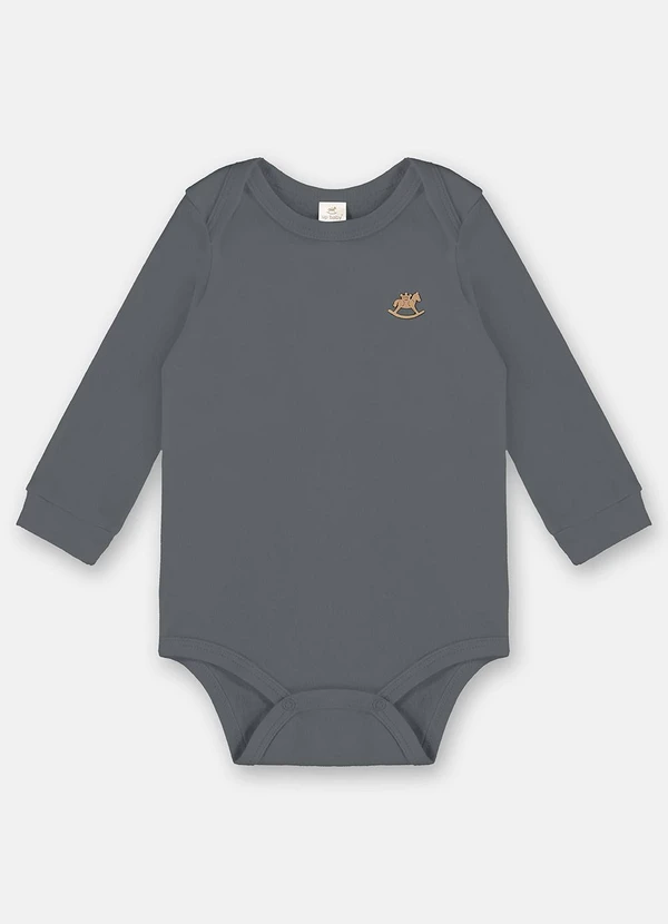 Up Baby - Body Manga Longa Unissex Bebê Cinza