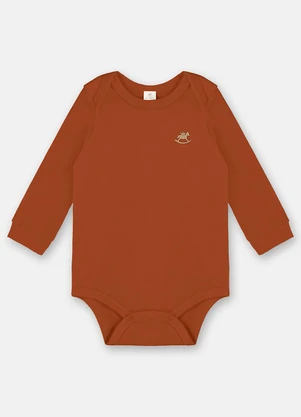 Up Baby - Body Manga Longa Unissex Bebê Marrom - UP BABY
