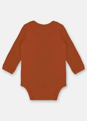 Up Baby - Body Manga Longa Unissex Bebê Marrom - UP BABY