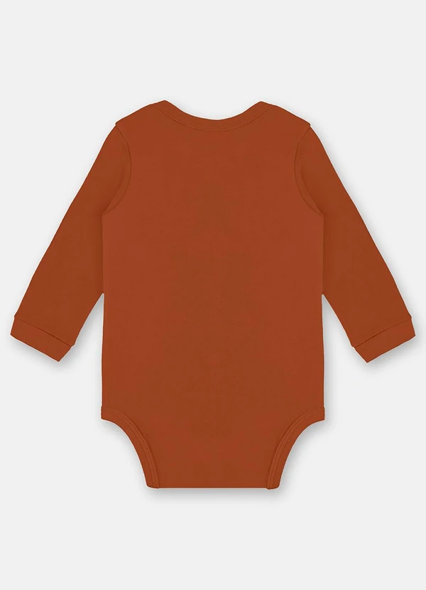 Up Baby - Body Manga Longa Unissex Bebê Marrom 2