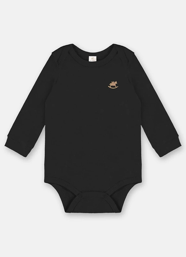 Up Baby - Body Manga Longa Unissex Bebê Preto